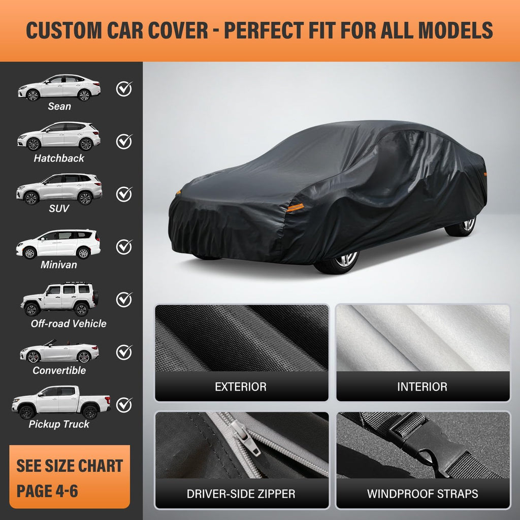 Kayme Coupe Car Cover Waterproof All Weather - See Size Chart - Size C2