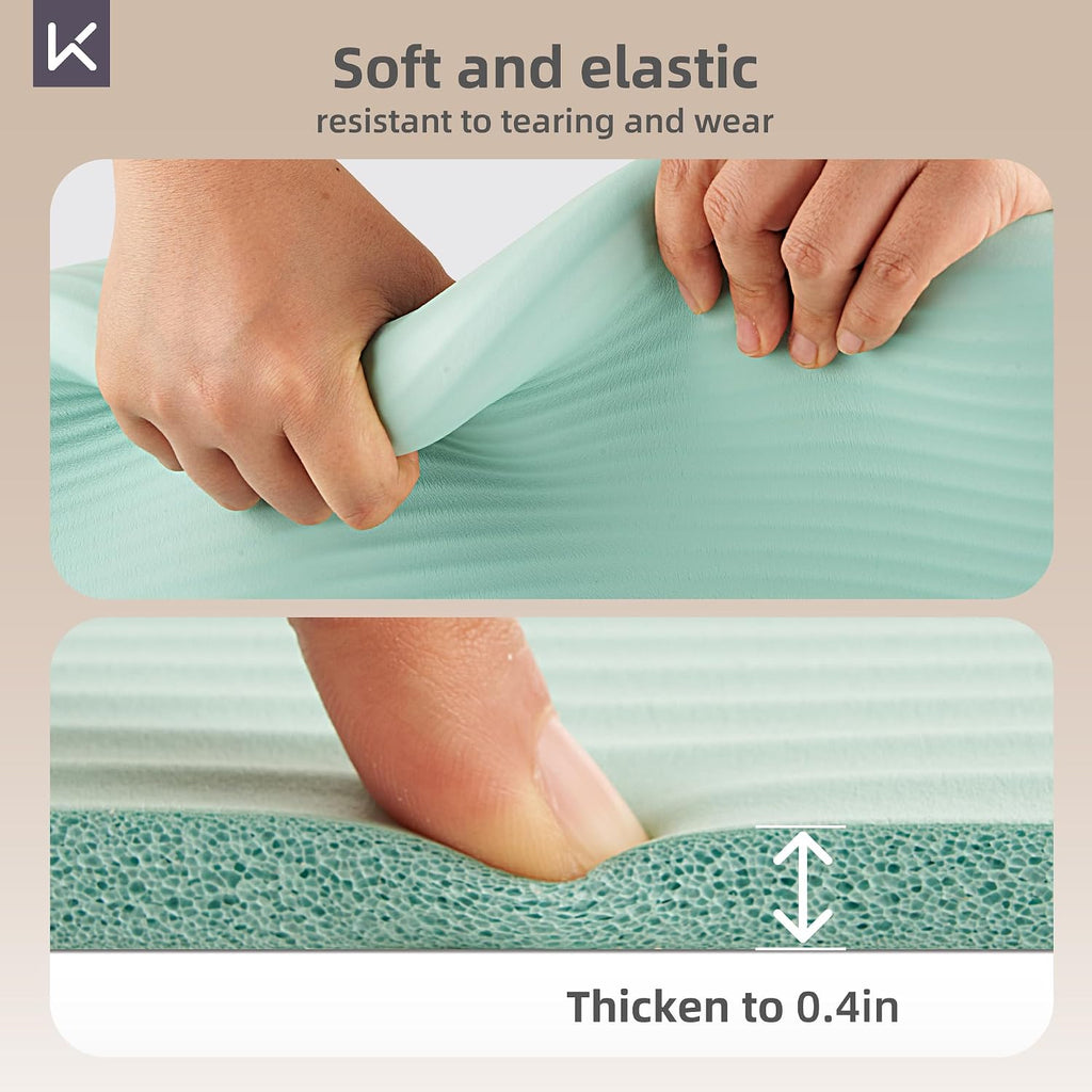 KEEP Extra Thick NBR Yoga Mat for Women & Men, 10mm Thick, 72”x32” Large Exercise Mat with Non-Slip Workout Mat for Yoga, Pilates, Stretching, Meditation – Wide & Cushioned Fitness Mat