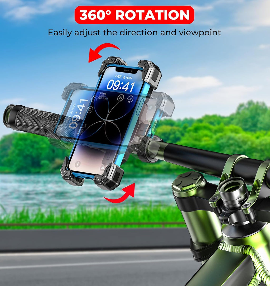 VAZESWIN Motorcycle Phone Mount, 1s Lock Bike Phone Holder with Safety Lock