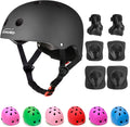 KAMUGO Kids Adjustable Helmet, with Sports Protective Gear Set Knee Elbow Wrist Pads for Toddler Age 2-8 Boys Girls, Bike Skateboard Hoverboard Scooter Rollerblading Helmet Set