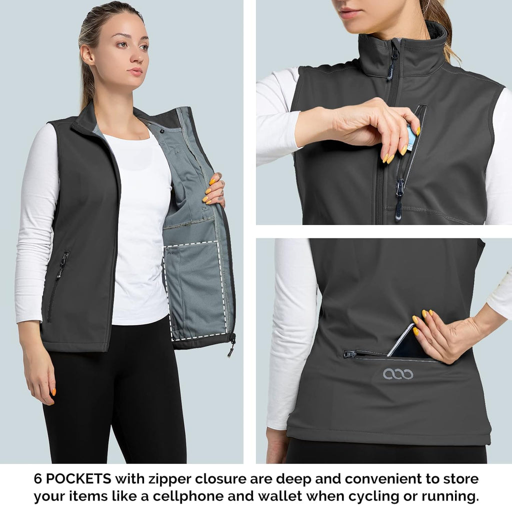 33,000ft Women's Lightweight Running Vest with 6 Pockets for Travel Golf