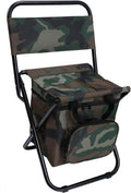 LEADALLWAY Fishing Chair with Cooler Bag Compact Fishing Stool Foldable Small Hunting Chair 12.2" Seat Depth,12.6" Seat Width