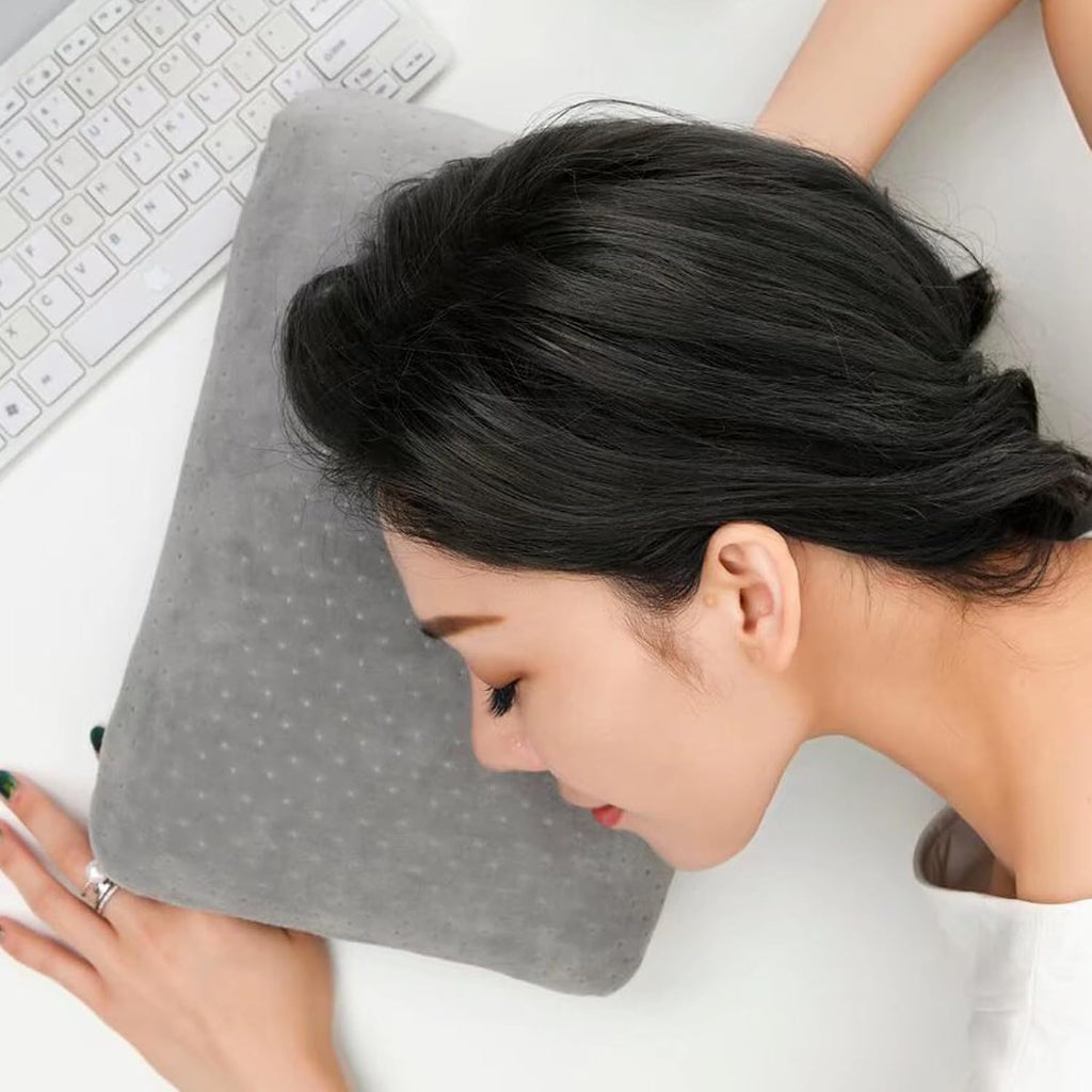 Travel Pillow Small Camping Pillow Memory Foam Bed Neck Soft Home Pillow Lightweight Easy to Carry Removable Pillow Cover for Travel,Sleeping,Nap and Neck,Knee,Leg,Lumbar Support Pillow (Light Gray)
