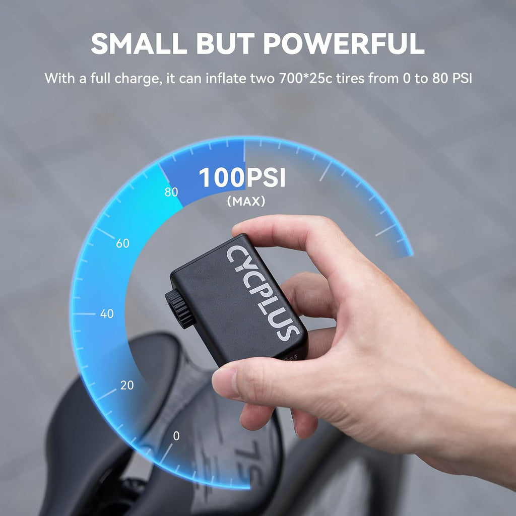 CYCPLUS Tiny E-Pump Bike Pump, AS2, 97g, Aluminum Alloy Shell, No Display
