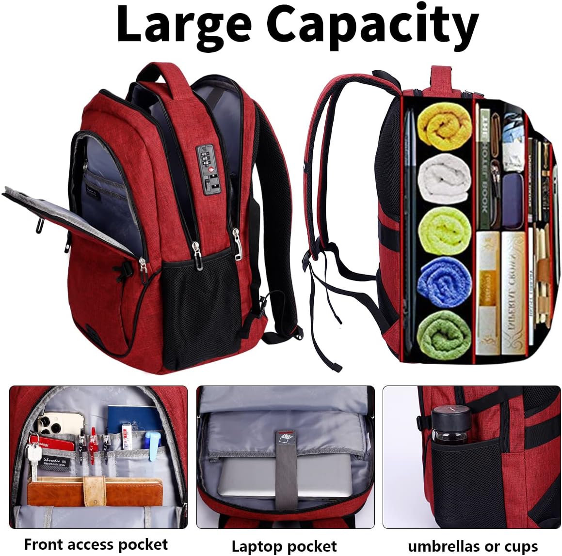 SHRRADOO Travel Laptop Backpack for Men Women, College High Schoolbag