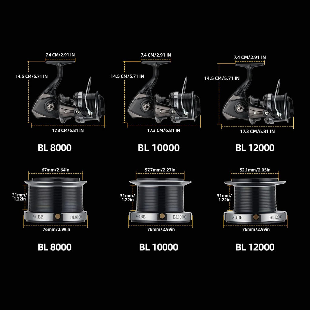 Big Game Surf Spinning Fishing Reel, 44Lbs Max Drag Saltwater Fishing Reels