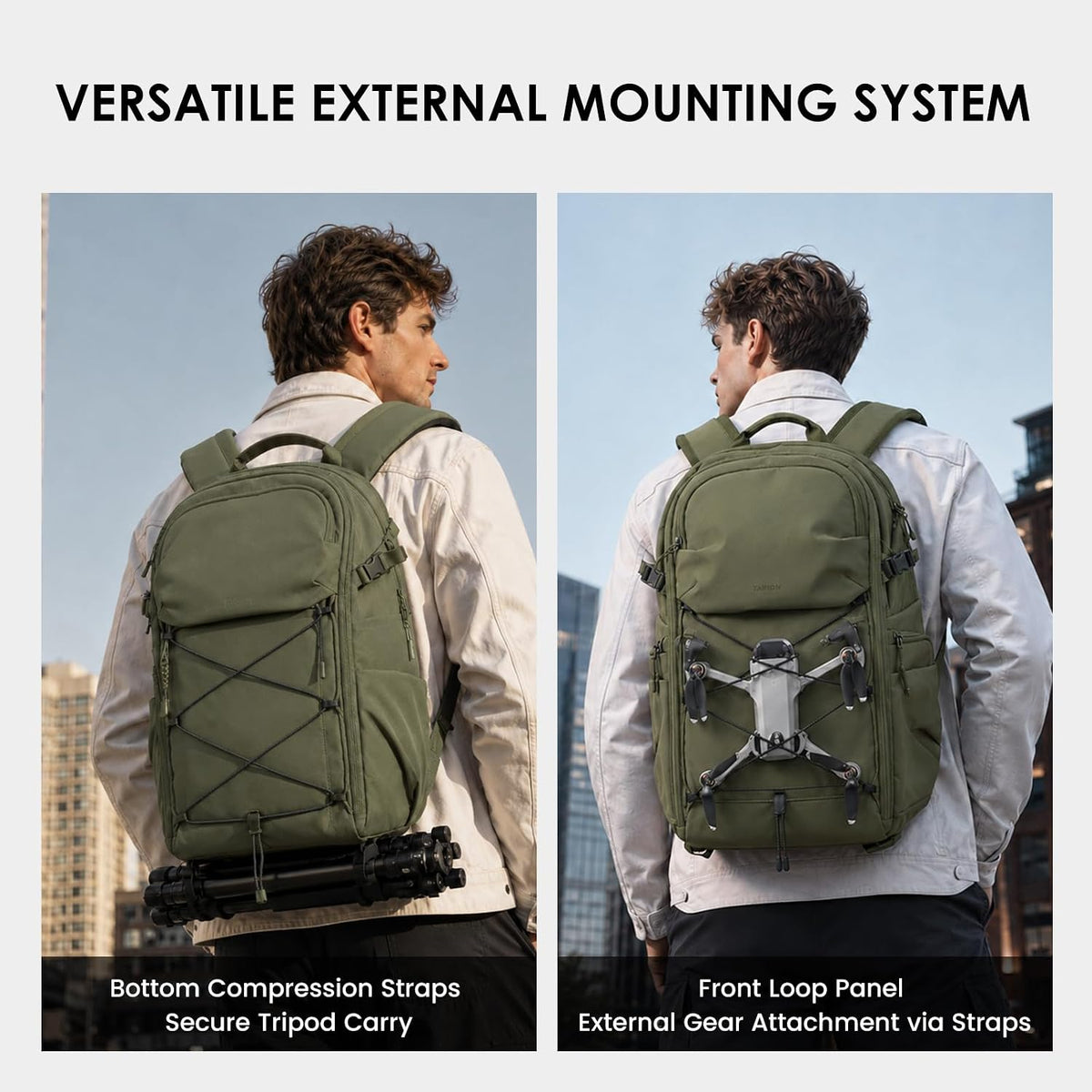 TARION Urban Camera Backpack for Photographers 21L ROVE FX21 Green