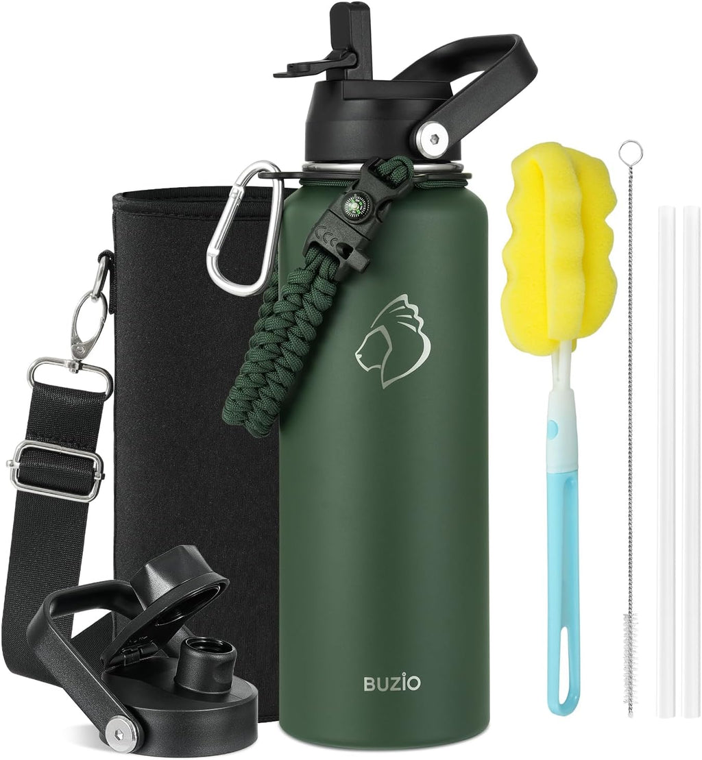 BUZIO Half Gallon Water Jug Insulated Stainless Steel (Cold for 48 Hrs)