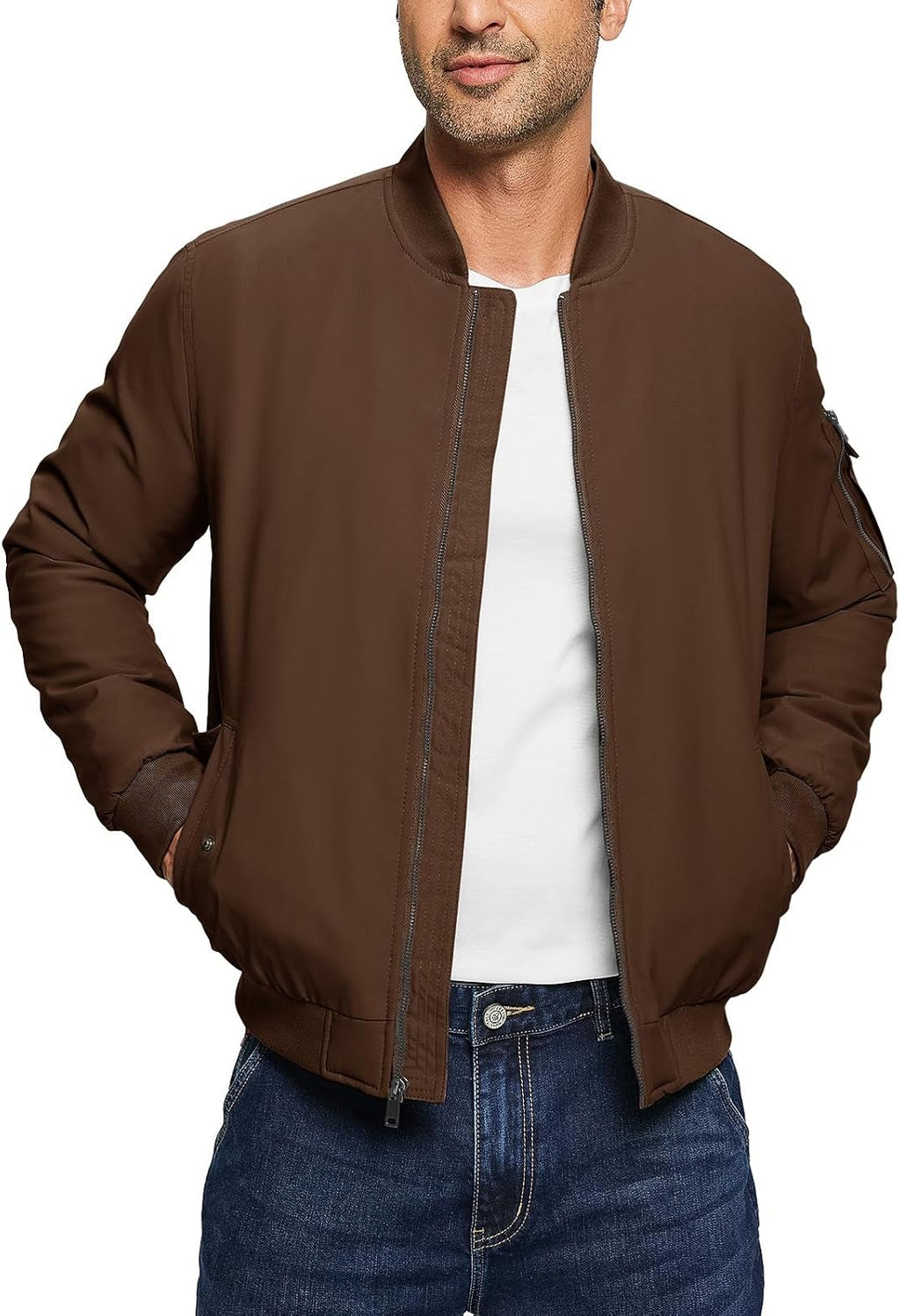 TBMPOY Men's Winter Bomber Jacket Fall Casual Windbreaker Softshell Jackets