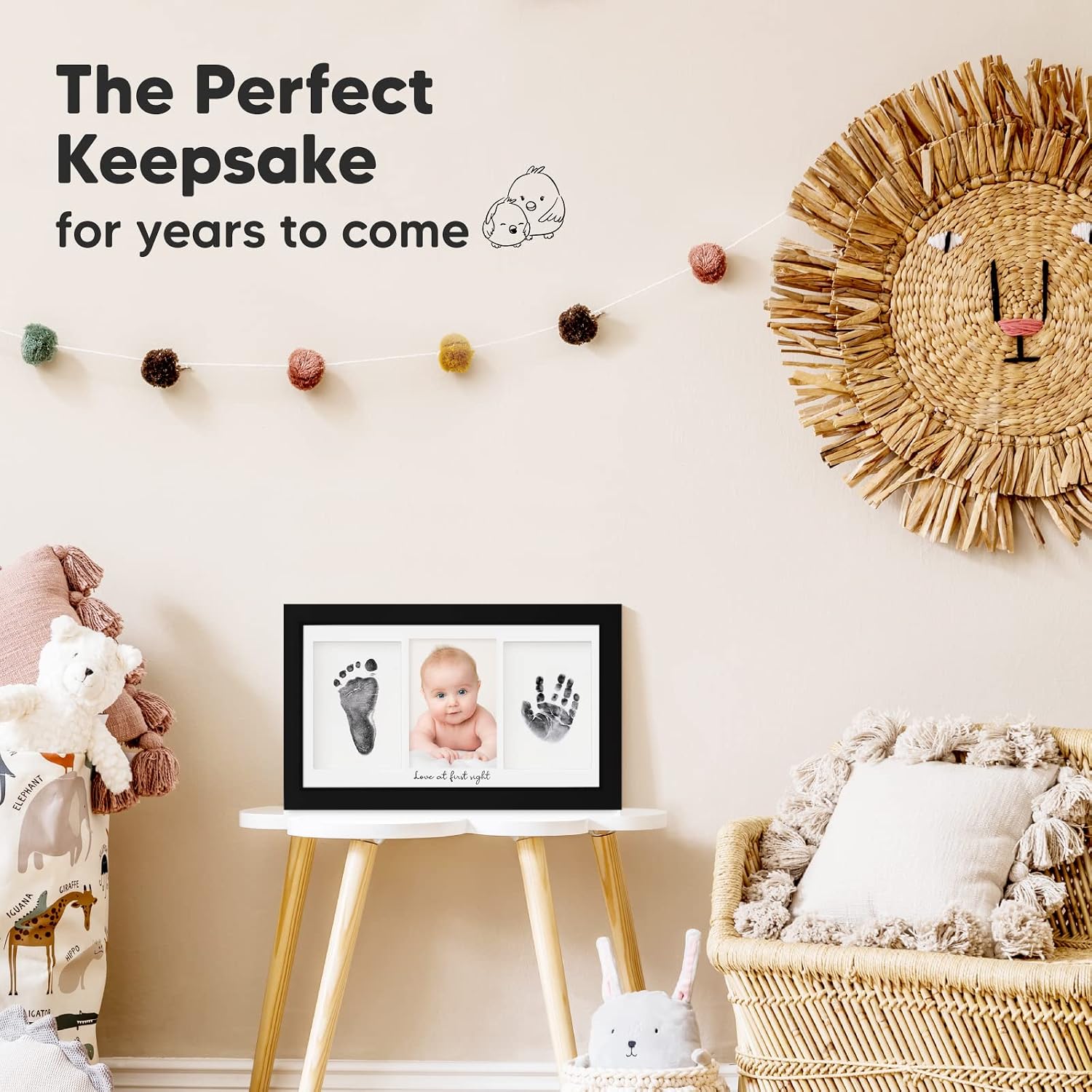 Inkless Hand and Footprint Kit, Boy Girl Newborn Keepsake (Onyx Black)