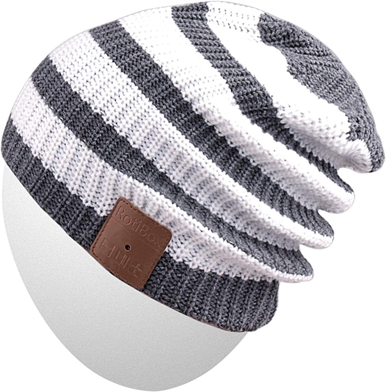 Rotibox Bluetooth Beanie Hat with Headphones for Outdoor Sports Xmas Gifts