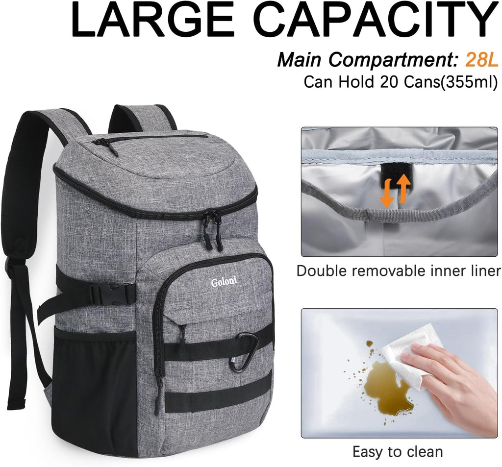 Cooler Backpack Insulated Leak Proof,Small Soft Coolers Bag for Men and Women Camping,Travel,Beach,Hiking,Picnic