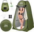 FUN ESSENTIALS Solar Shower Tent Kit, 2 Pcs, Instant Pop Up Privacy, Shower Tent, 5 Gallon Solar Shower Bag, Sun Canopy Beach Outdoor Camp Privacy, Easy Set Up, Foldable