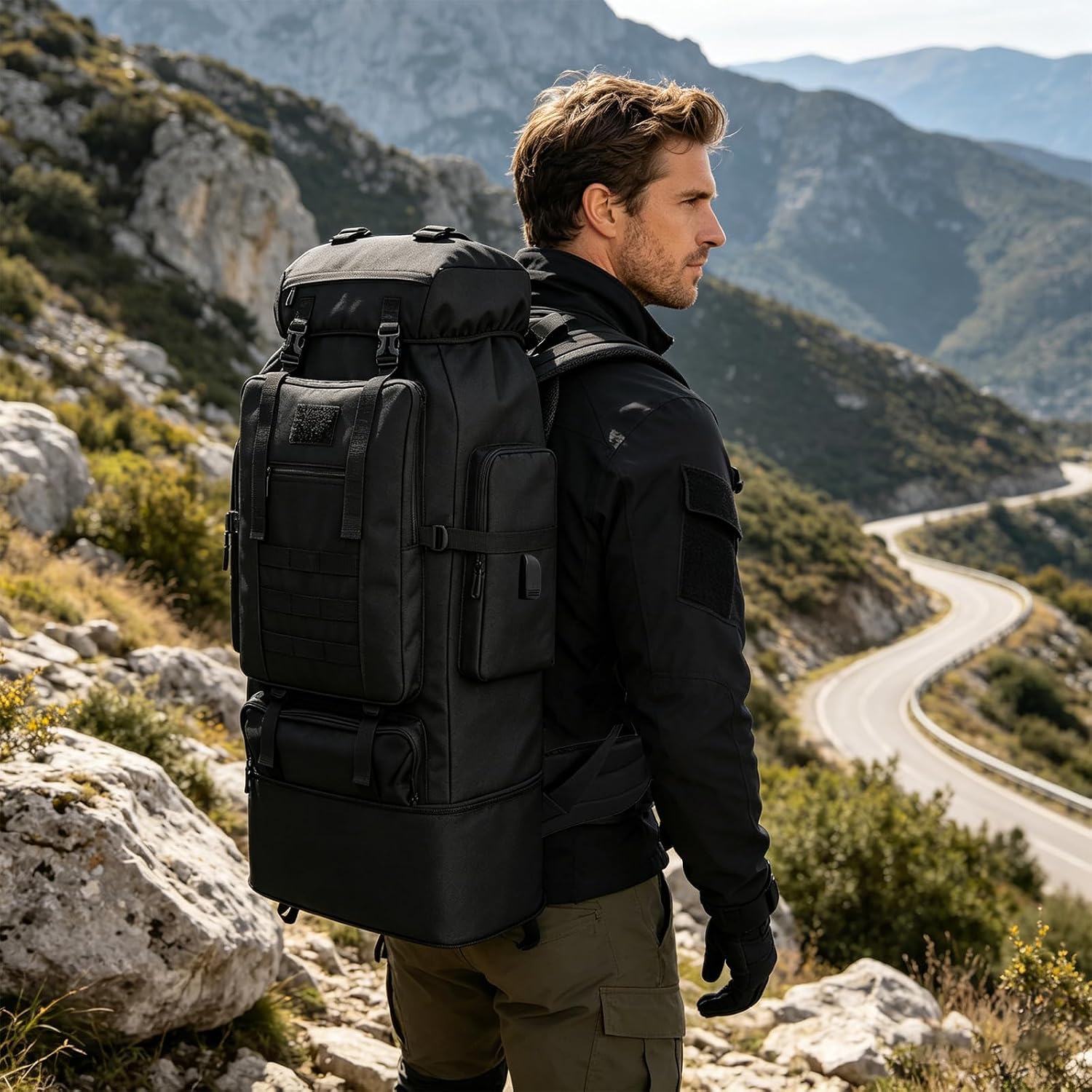80L/100L Hiking Backpack Men Camping Rucksack Large Outdoor Travel Military Tactical Molle Trekking Knapsack Bag Women