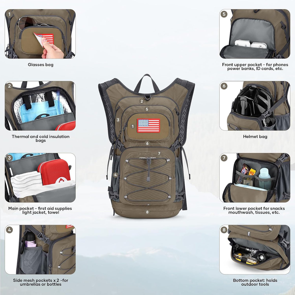 Maelstrom Lightweight Hydration Hiking Backpack with 2L/3L Water Bladder