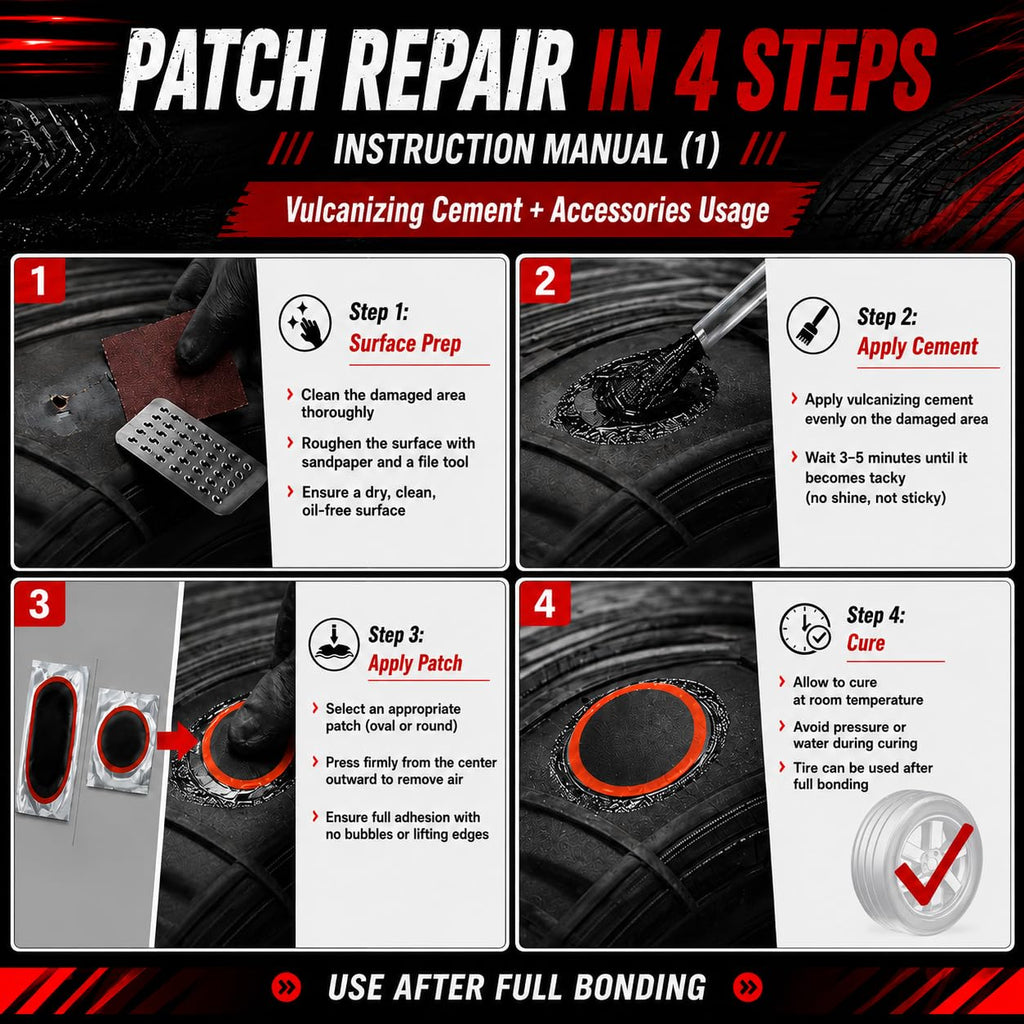 Tire Patch Glue, Clear Vulcanizing Cement, Tire Repair Kit 250ml