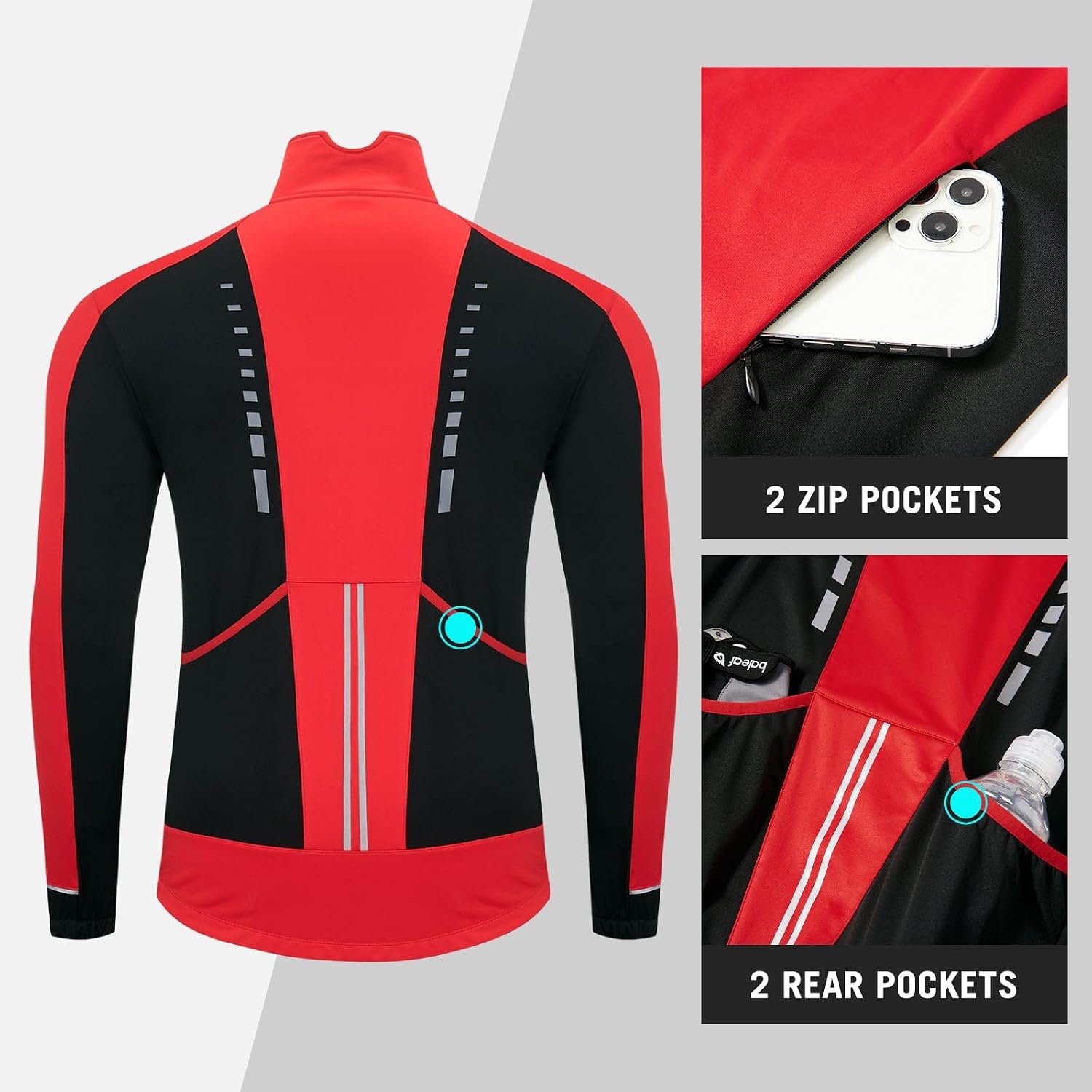 baleaf Men's Cycling Winter Jacket Windproof Softshell Thermal Warm Pockets