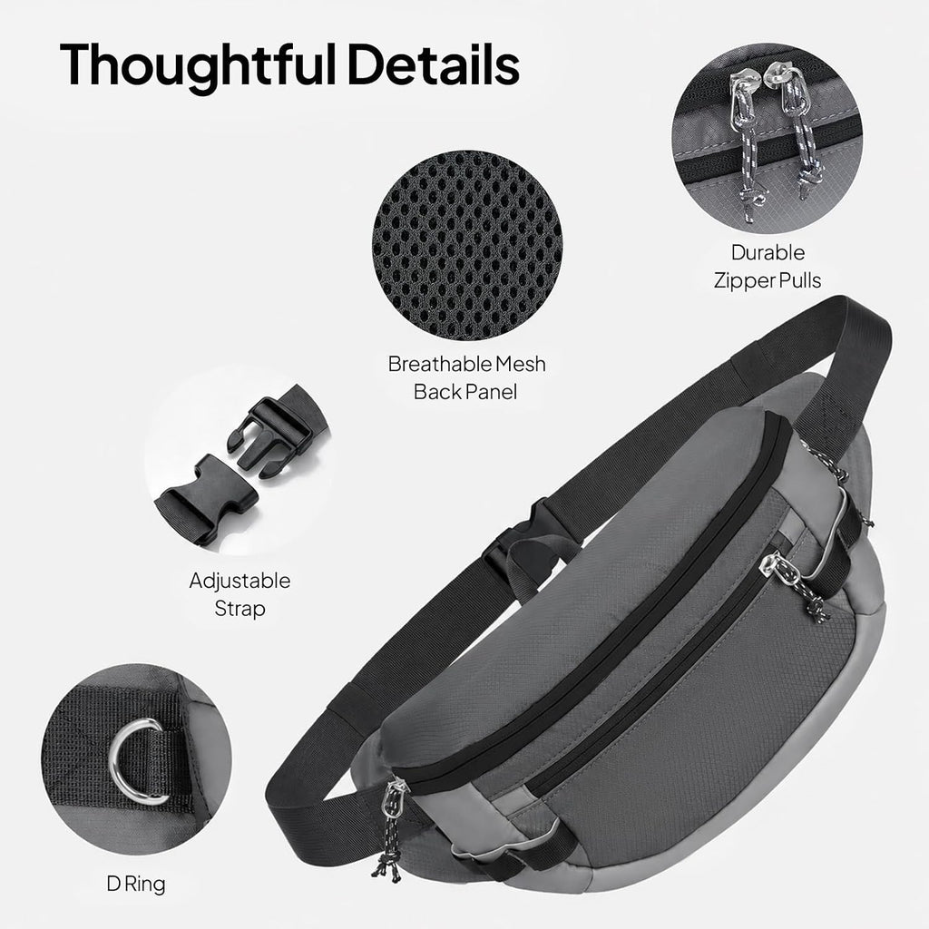 TOPEAST Fanny Pack 5L Large Capacity Waist Pack with Water Bottle Pocket