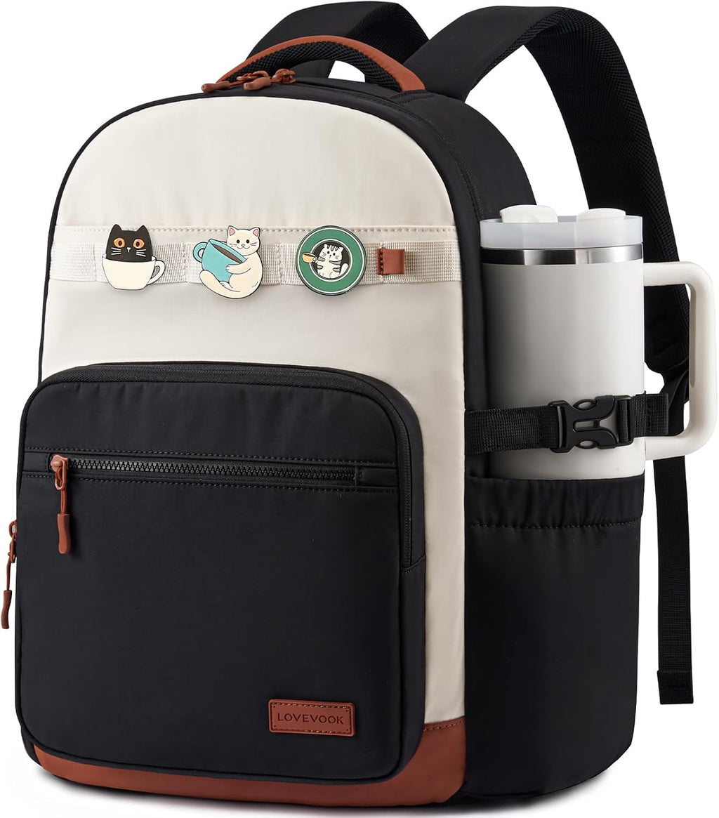 LOVEVOOK Laptop Backpack for Women Work Teacher with Tumbler Holder