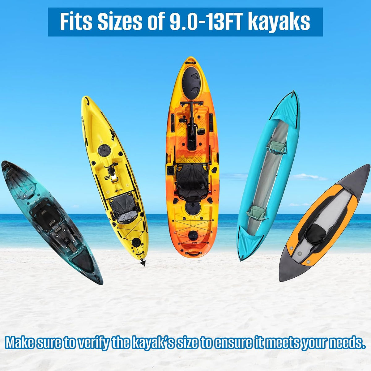 SIRUITON Kayak Cover 9-13FT 420D Waterproof Board Covers