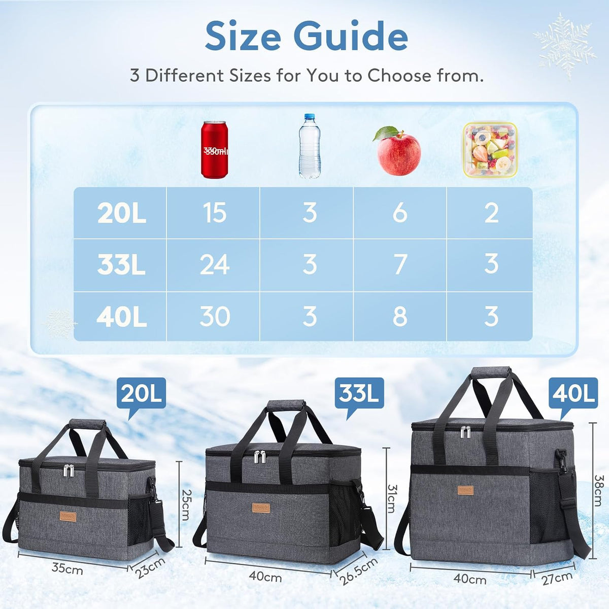 Lifewit Cooler Bag 30/50/60 Cans Collapsible, Insulated Large Lunch Bag