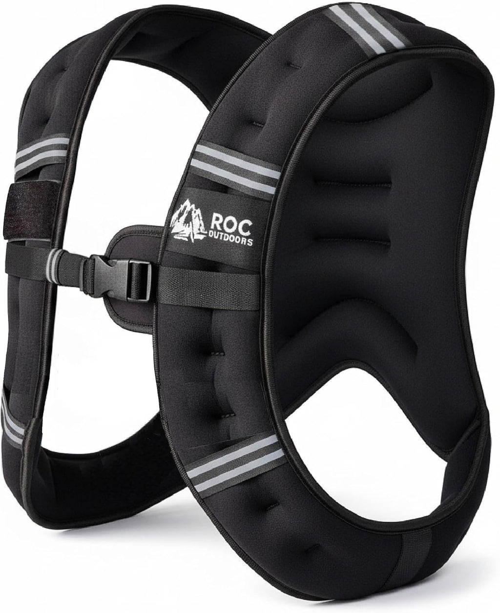 Roc Outdoors Weighted Vest W/ Rub-Free Technology for Woman and Men, 5lb/10lb/15lb/20lb/30lb Weight Vest with Reflective Stripe for Workout, Strength Training, Running, Walking, Fitness, Weight Training, Weight Loss, Weightlifting