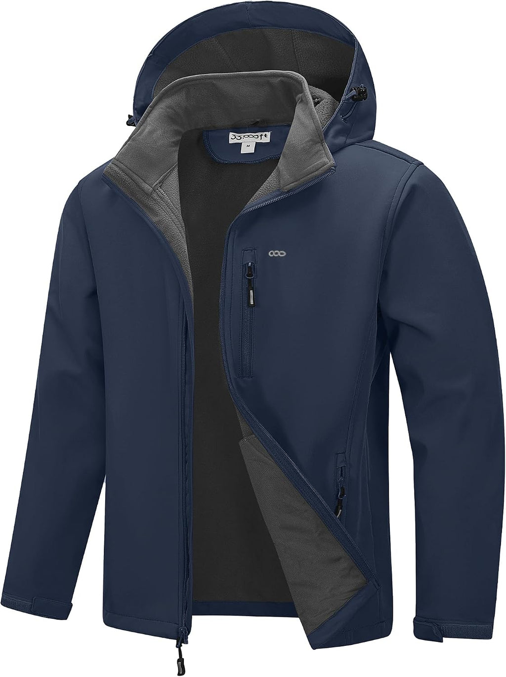 33,000ft Men's Hooded Softshell Jacket Waterproof Fleece Windbreaker Jacket
