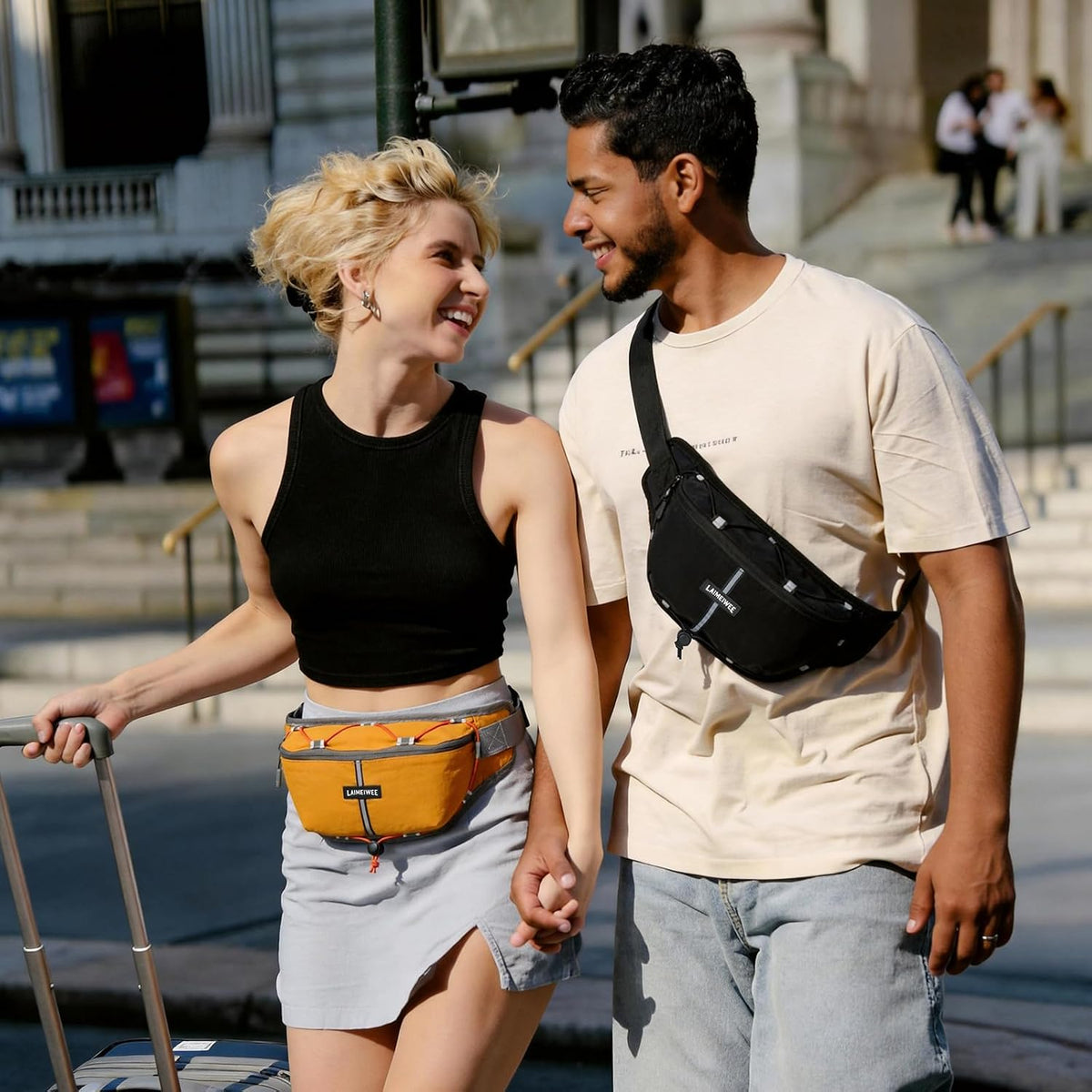 2L Fanny Pack for Women Men, Anti‑theft Waist Bag with RFID Blocking