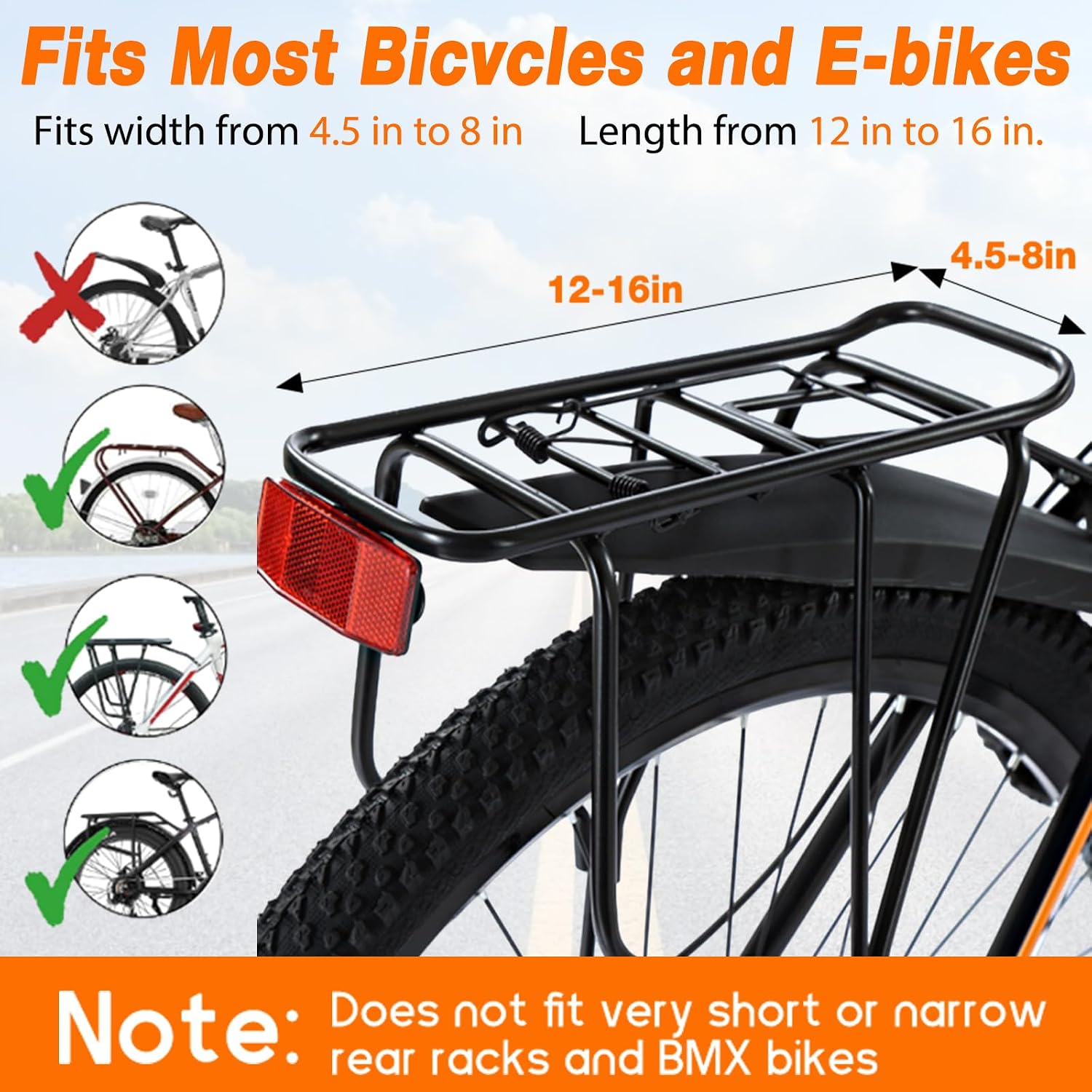 Bike Rack Bag,12L Bike Trunk Bag ,Rear bike rack bag, Multi Pockets Cycling Storage Bag with Water Bottle Holder , Bike Bags for bicycle Rack with Reflective Area & Shoulder Strap for Cycling Trips.