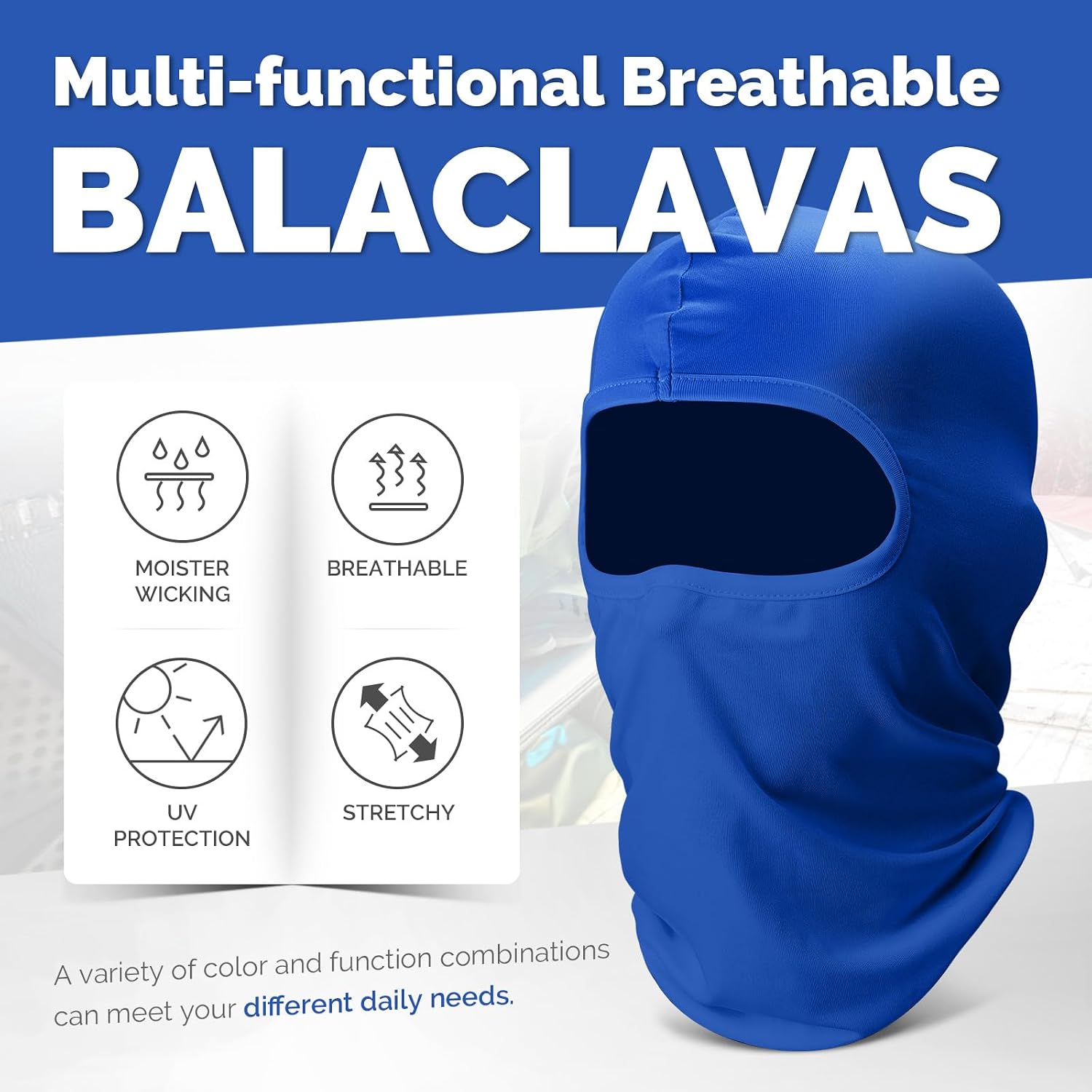 Balaclava Face Ski Mask: 6 Pack Cooling Breathable Full Face Cover