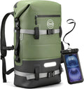 STOVER 30/40/55L Waterproof Dry Backpack & Phone Case- X-Large Floating Dry Bag for Kayaking, Travel, Hiking, Fishing, Camping, Motorcycles & Beach, Heavy-Duty Roll Top Men/Women (Green)