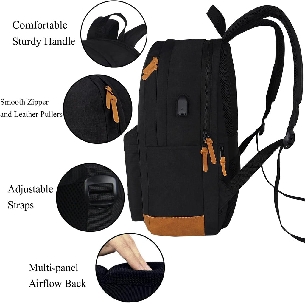 SUPACOOL Large Laptop Backpack with USB Charging Port for Men and Women