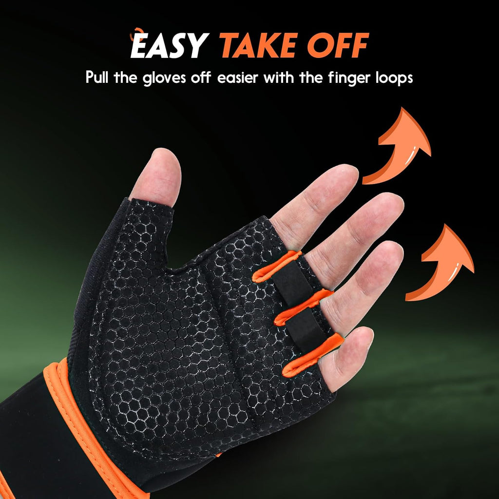 Workout Gloves Gym Gloves Weight Lifting Gloves for Men Women with Full Palm Pad,Strong Wrist Wraps Support,Enhanced Grip,for Fitness,Training,Weightlifting,Exercise