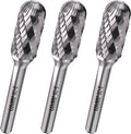 LU&MN SC-5 Tungsten Carbide Burr, 1/2" Head 1/4" Shank, 3 Pcs
