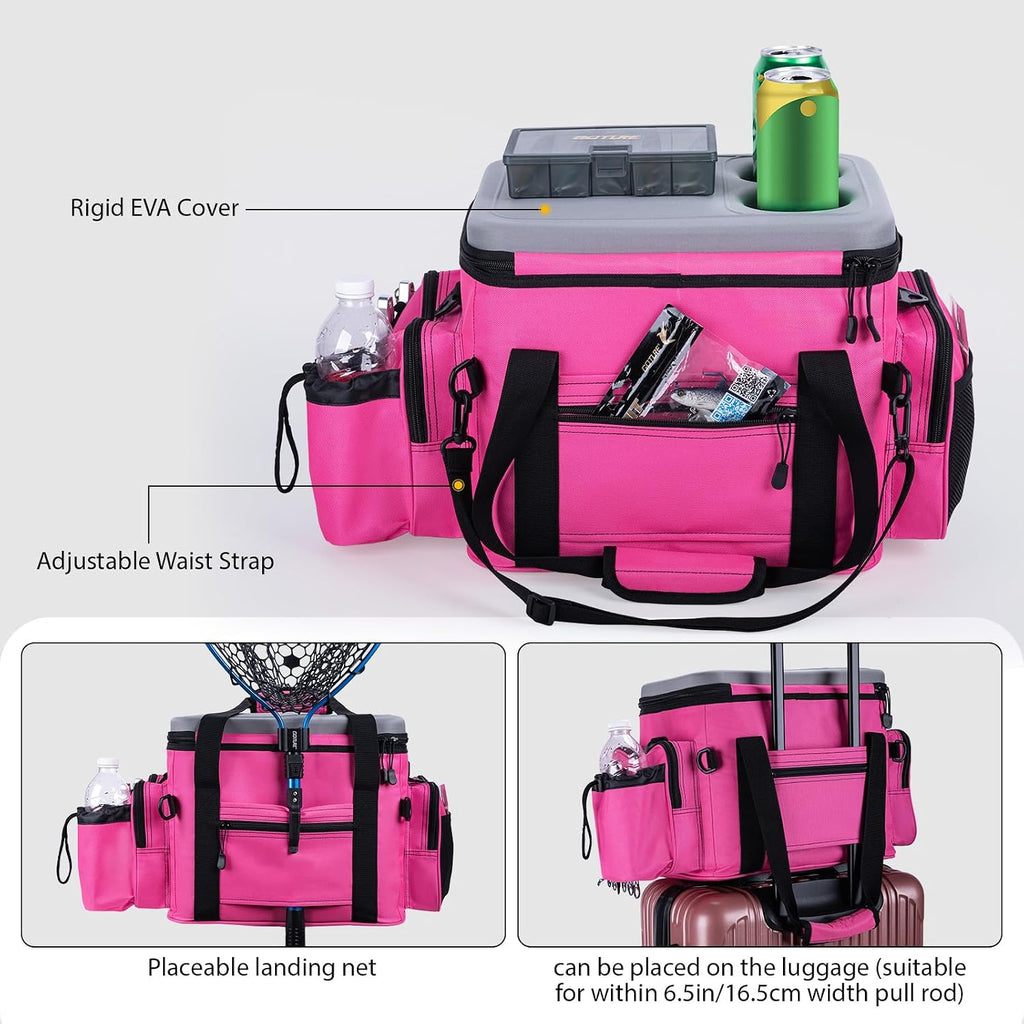 Goture Pink Fishing Rod and Reel Combos with Cooler Tackle Bag,6FT-9FT