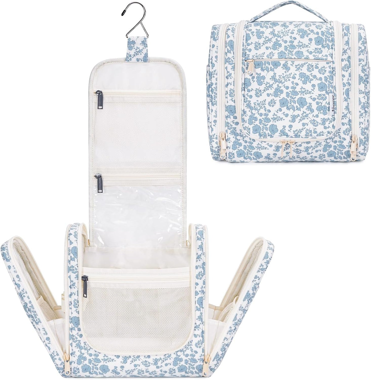Narwey Hanging Toiletry Bag for Women Travel Makeup Bag Organizer Toiletries Bag for Cosmetics Essentials Accessories