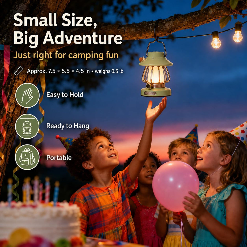 Kids Lantern with 3 Color Dimmable & USB-C Charging,Boys Night Light for Bedroom, Indoor Outdoor Adventures & Emergency Use Toddler Flashlight Camping Essentials for Kids (Green)