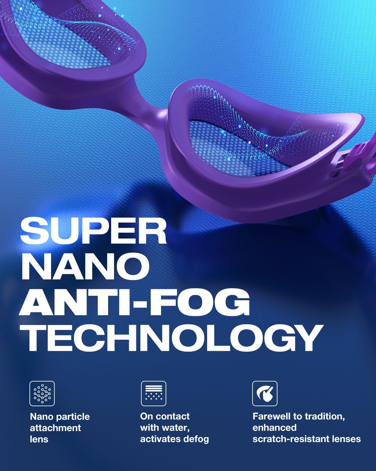 ZIONOR G1 Nava Anti-Fog Nano Lens Swim Goggles for Adult Men Women
