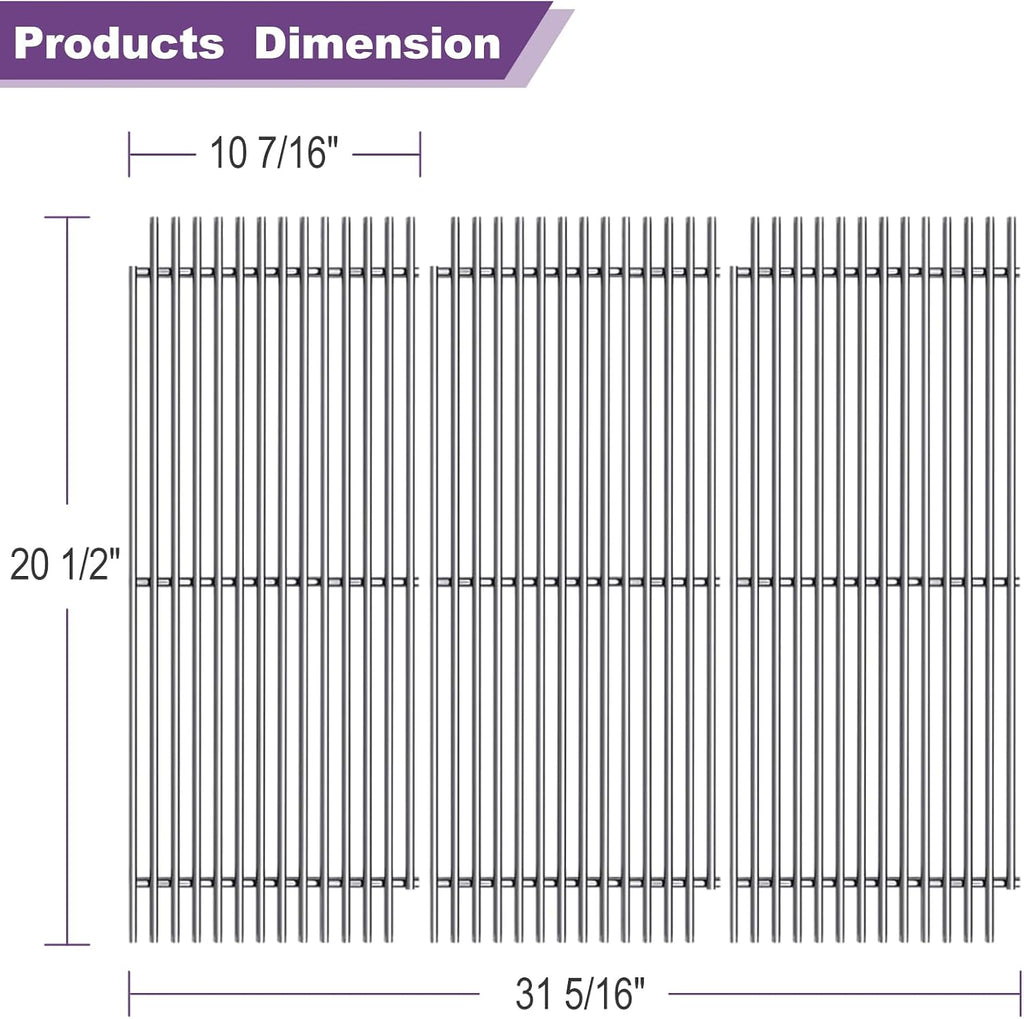 20 1/2" 54801 Stainless Steel Grill Grate Replacement for DCS Grill Parts, Cooking Grid Parts for DCS 24, 36, 36 Series 36ABQ 36ABQAR 36ABQR 36BQ 36BQAR 36BQR 36DBQ 36DBQAR 36DBQR 36EBQAR，3 Pack