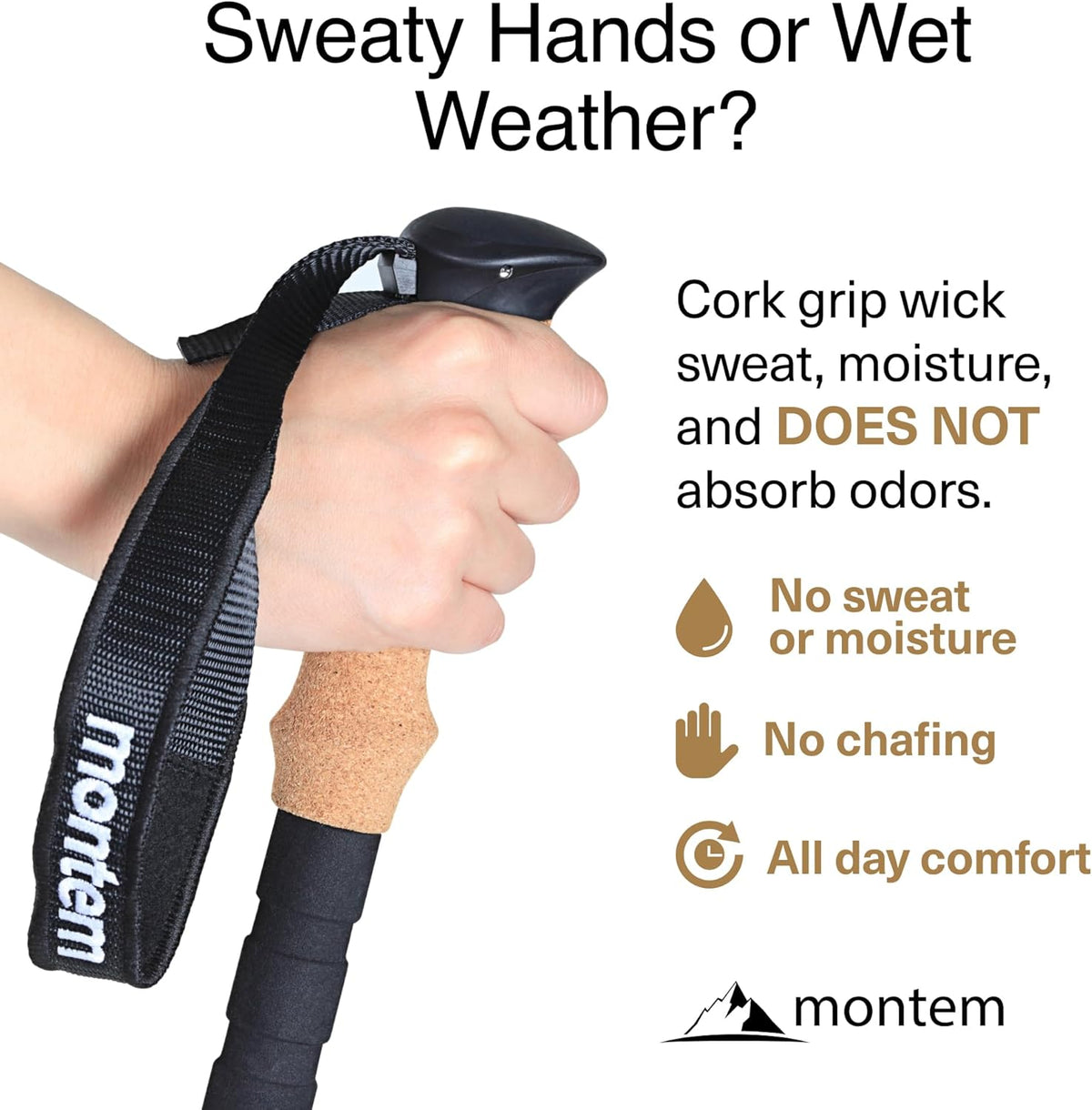 Montem Carbon Fiber Trekking Poles – Ultralight 3K Hiking Poles, Collapsible & Adjustable with Cork Grip, Quick Lock Walking Sticks for Backpacking & Travel (2-Pack)