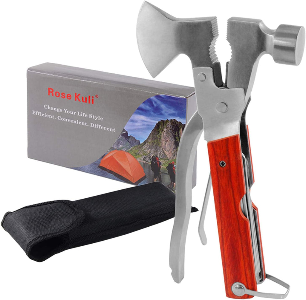 18-in-1 Multitool Camping Axe Hammer, Multi Tool with Plier, Knife