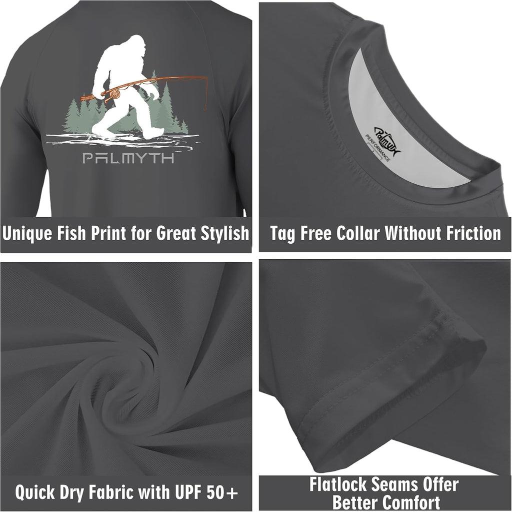Palmyth Fishing Shirts for Men Long Sleeve UPF 50+ T Shirt Sun Protection