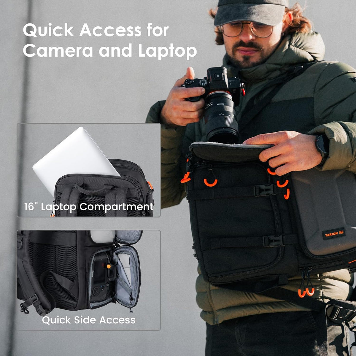 TARION Professional Camera Backpack for Photographers 20.5L ARK PBL-V2