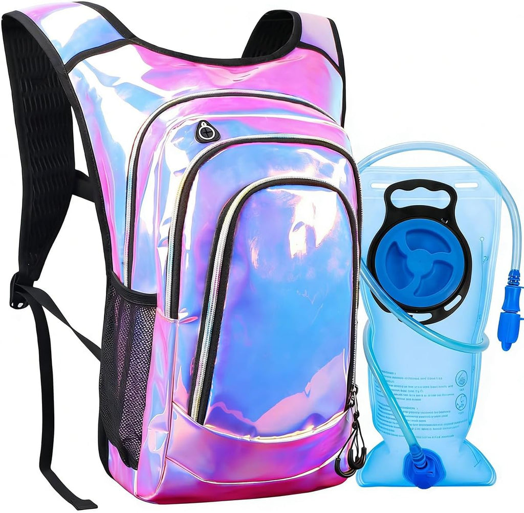 Hydration Backpack, Festival Rave Hydration Pack, Water Backpack with 2L Hydration Bladder, Rave Backpack Hydration Pack Hydropack Hydro for Hiking, Biking, Festivals, Raves