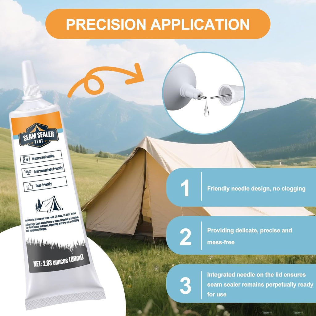 Tent Seam Sealer 120ml, No Sew Solution Waterproof Fast Cure ﻿