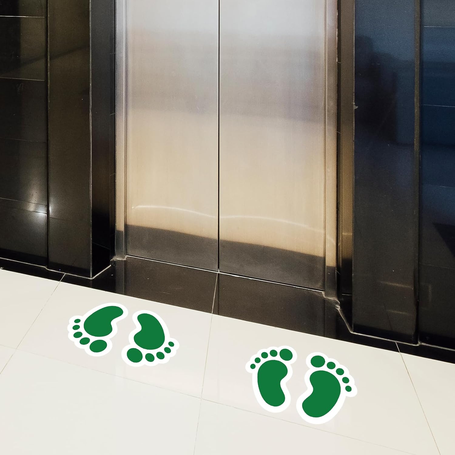 20 Pairs Green Footprint Stickers 4×6 in Classroom Floor Line Up