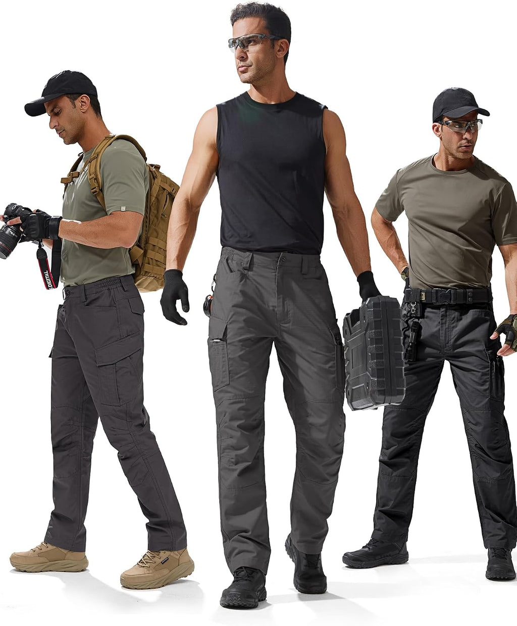 FREE SOLDIER Men's Tactical Pants Ripstop Work Cargo Hiking Pants
