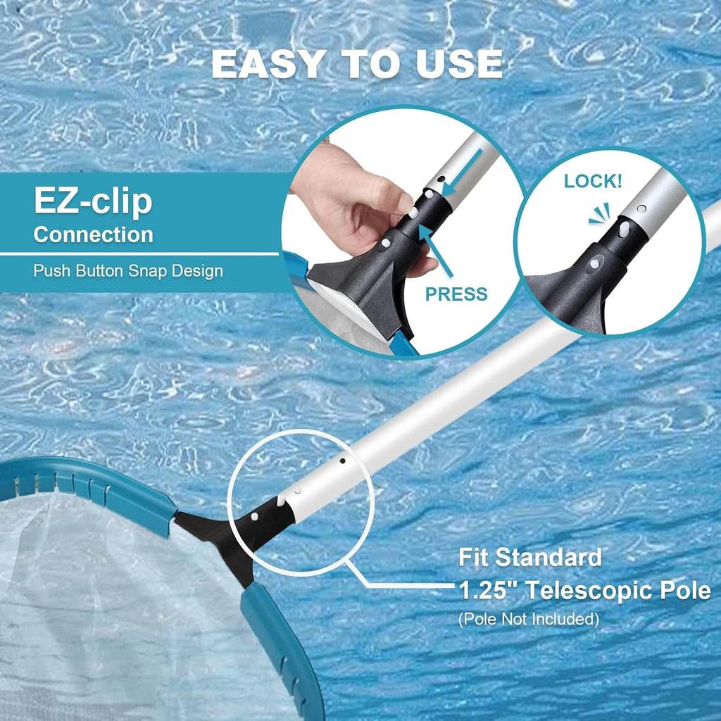 POOLWHALE 17.5" Ultra Fine Mesh Pool Pollen & Sand Skimmer Rake Net
