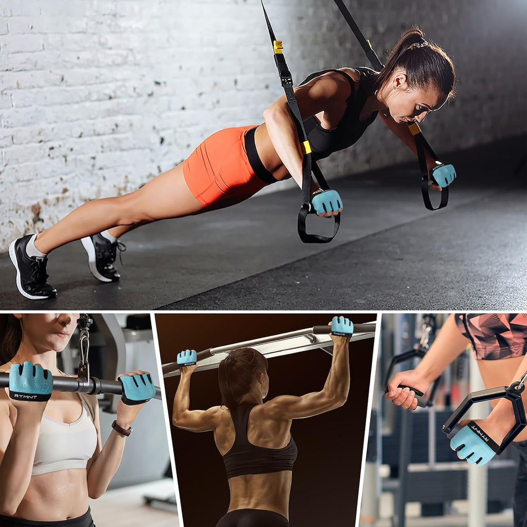 Minimal Workout Gloves for Women Men, Micro Fingerless Gym Gloves Grip Pads