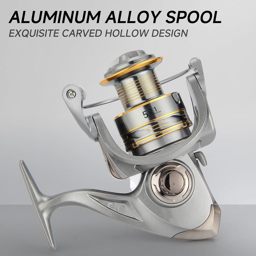 HAUT TON Spinning Reel, 6+1BB Metal Surf Fishing Reels, 55lbs Max Drag